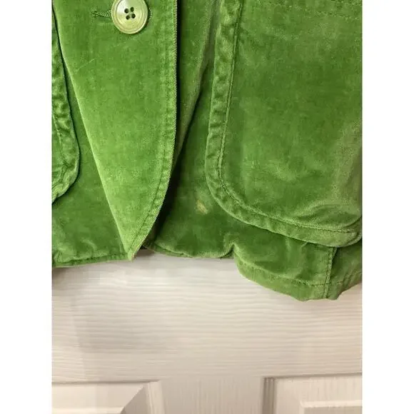 Sundance Vintage Y2K Leaf Green Velvet Blazer with Contrast Cuffs, 10 - Picture 8 of 8
